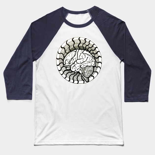 Brain Wave Baseball T-Shirt by SamuelMcCrackenArtworks